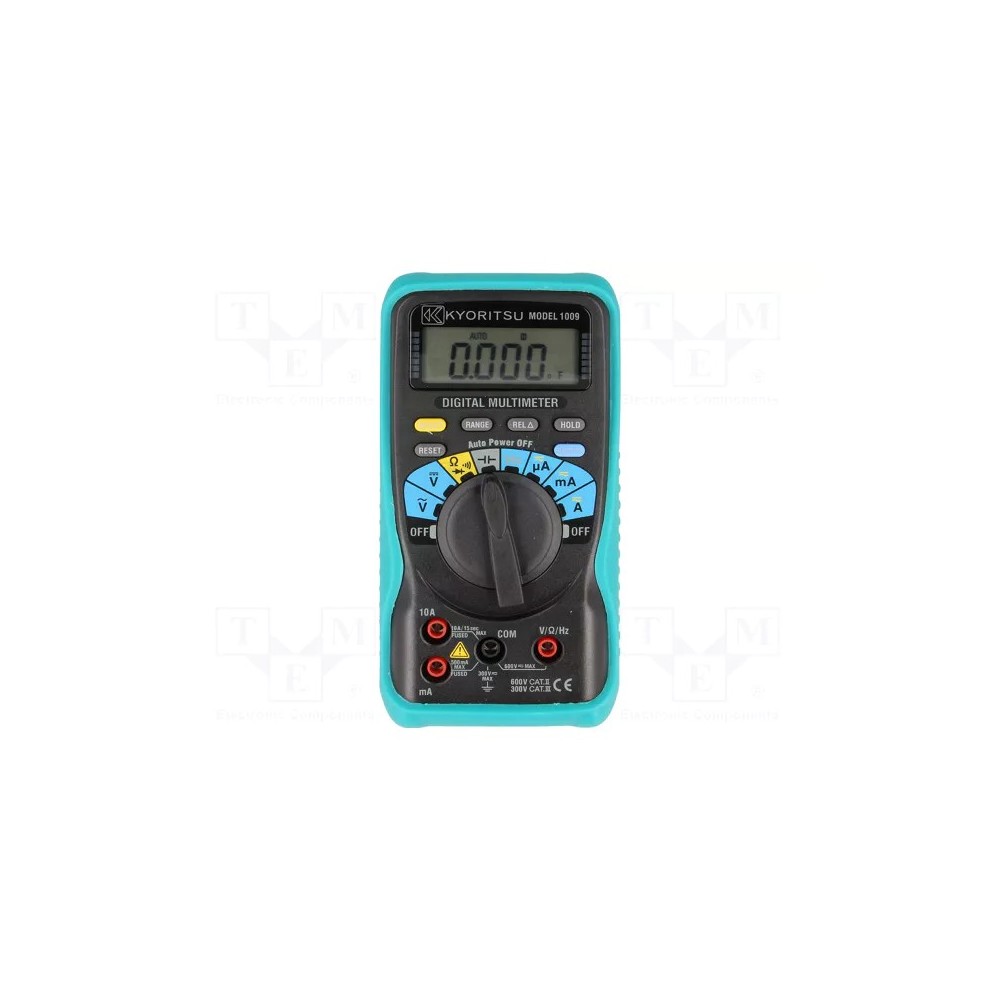 Kyoritsu  - Multímetro Digital 1009 de  600V AC/DC, 10A AC/DC, 4000 ctas