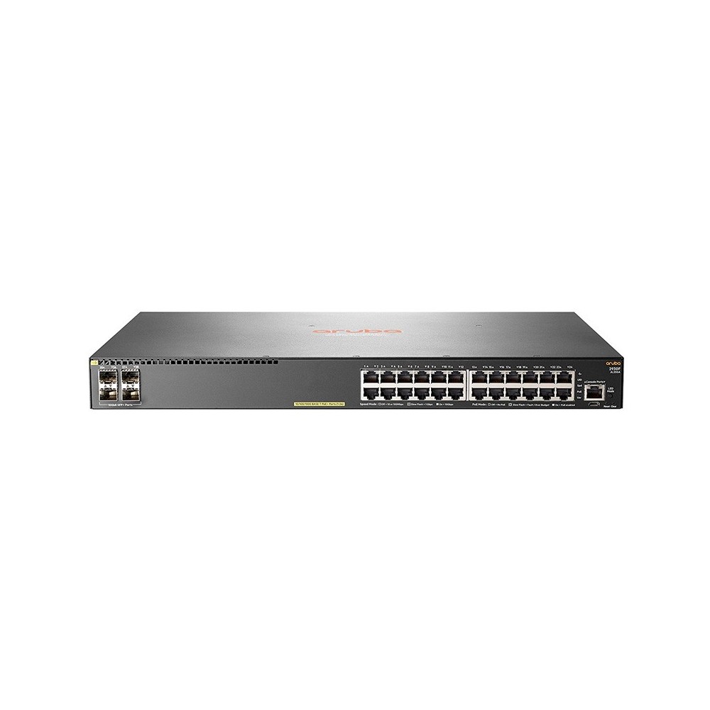 Switch HPE Aruba 2930F, 24 RJ-45 GbE, 4 SFP+ 1/10GbE, PoE.